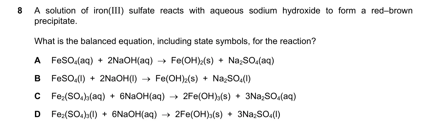 Question 8, June 2020, 0620 Paper 21