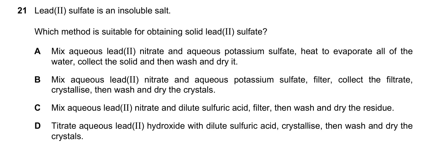 Question 21, June 2020, 0620 Paper 21