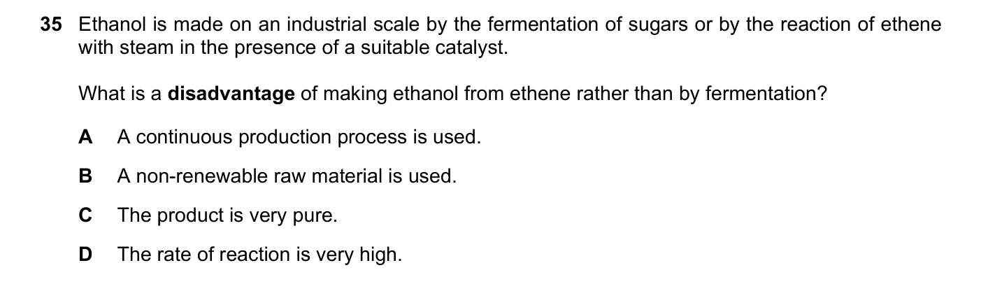 Question 35, June 2020, 0620 Paper 22