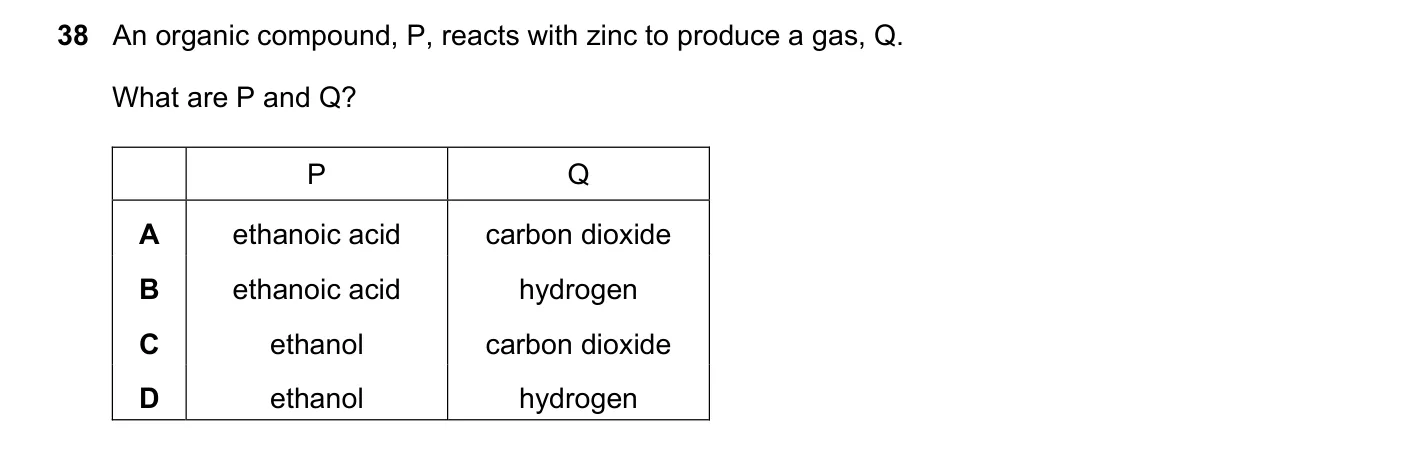 Question 38, June 2020, 0620 Paper 22