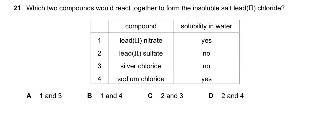 Question 21, June 2020, 0620 Paper 23