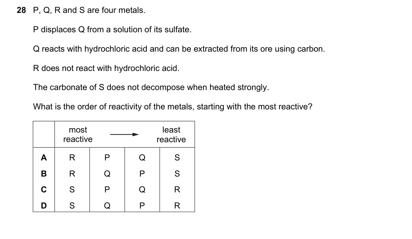 Question 28, June 2020, 0620 Paper 23