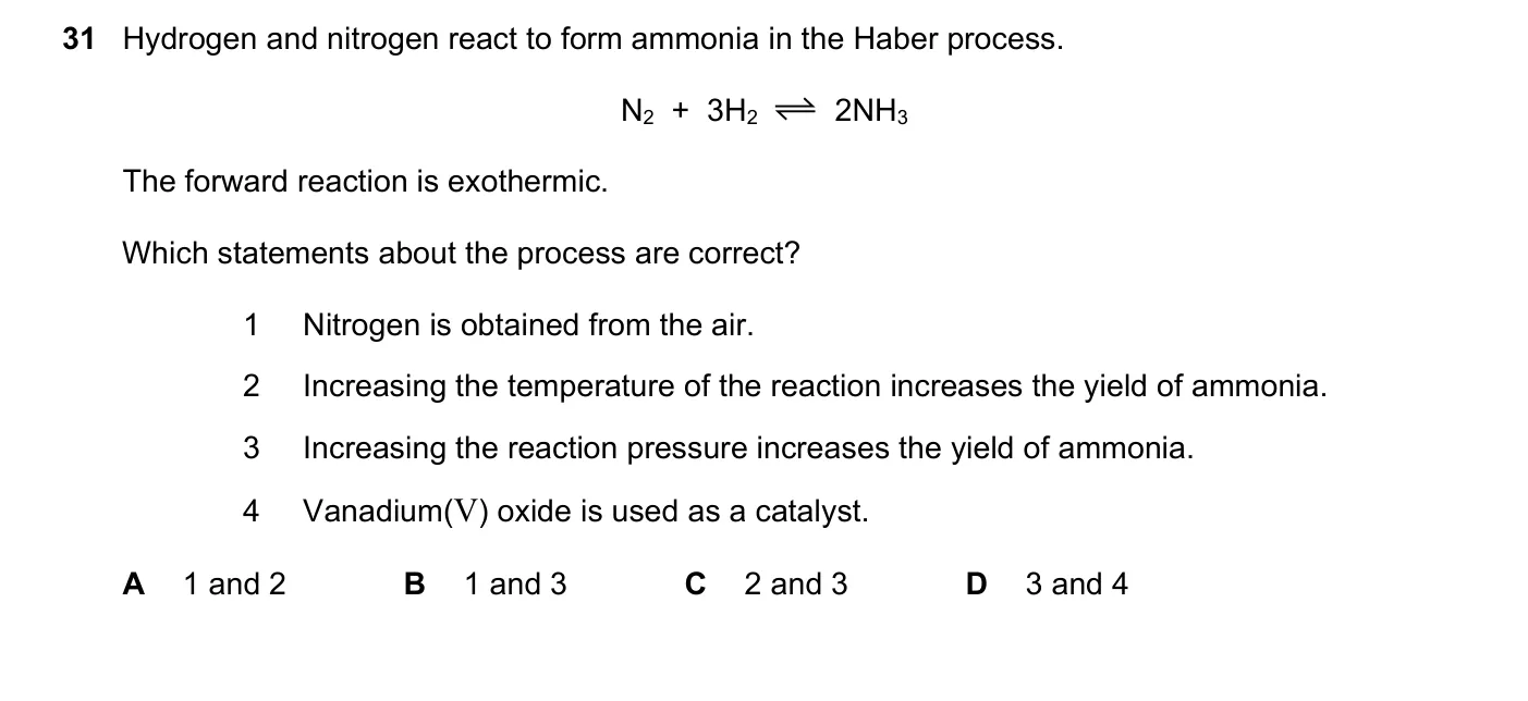 Question 31, June 2020, 0620 Paper 23