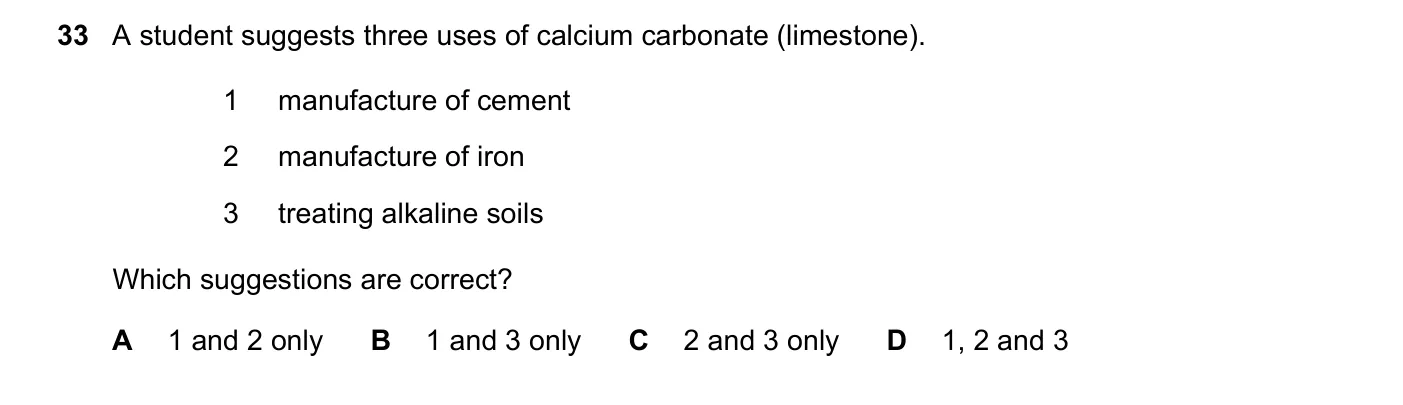 Question 33, June 2020, 0620 Paper 23