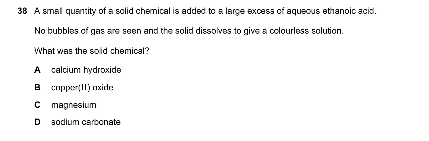 Question 38, June 2020, 0620 Paper 23