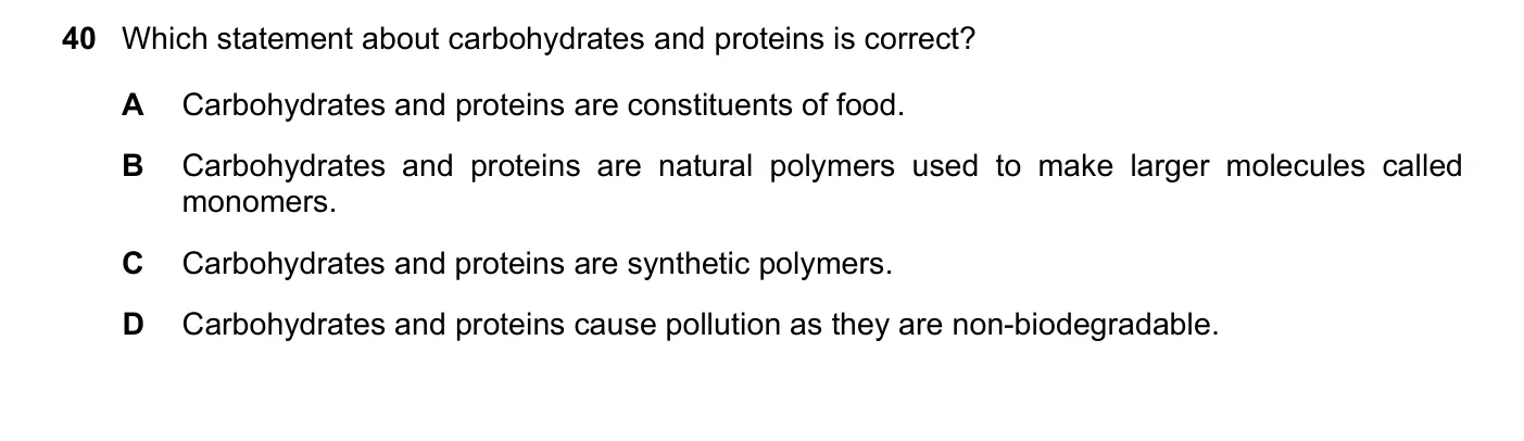 Question 40, June 2020, 0620 Paper 23