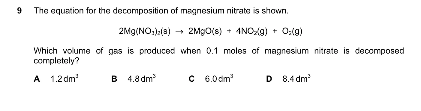 Question 9, March 2020, 0620 Paper 22