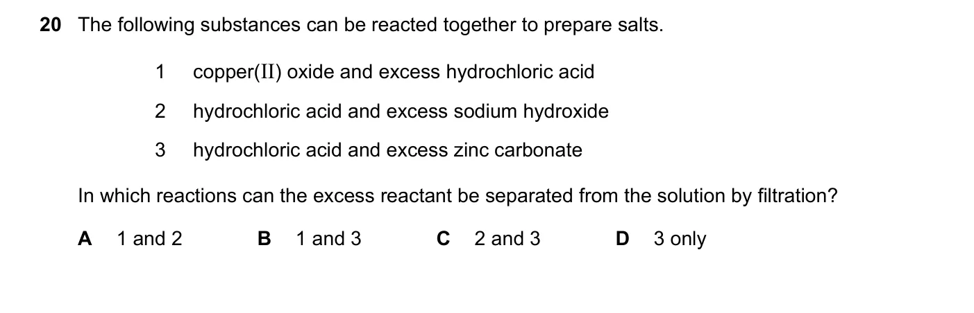 Question 20, March 2020, 0620 Paper 22