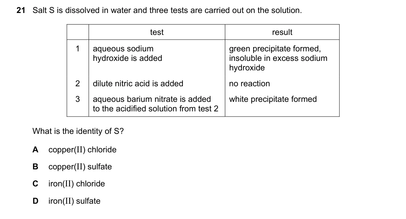 Question 21, March 2020, 0620 Paper 22