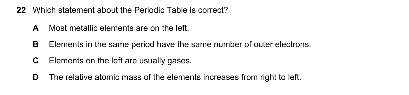 Question 22, March 2020, 0620 Paper 22