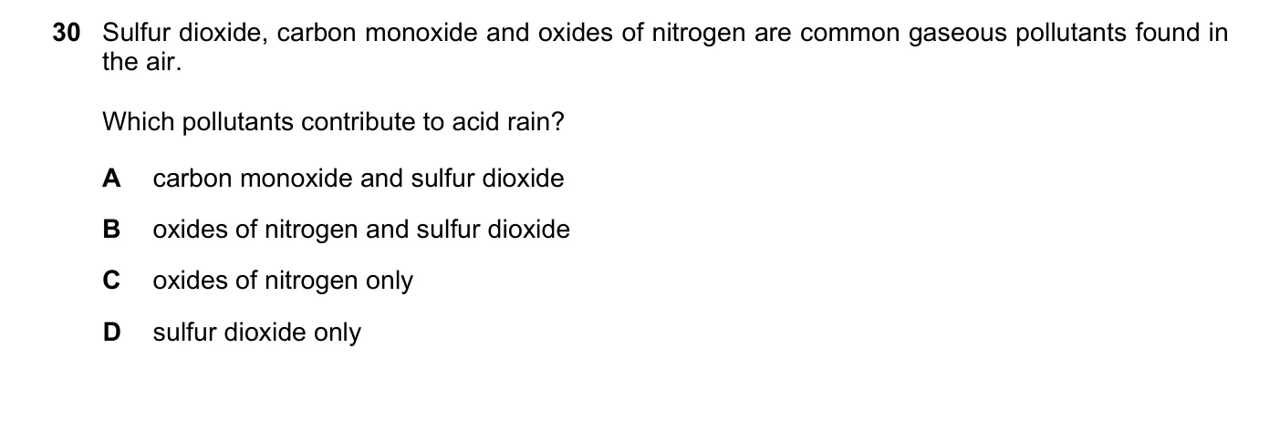 Question 30, March 2020, 0620 Paper 22