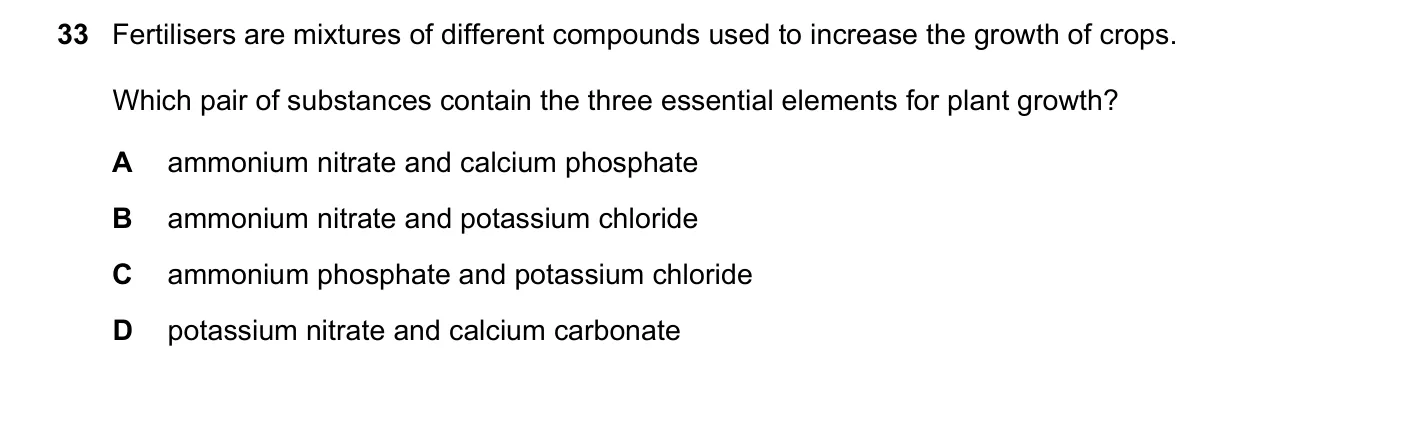 Question 33, March 2020, 0620 Paper 22