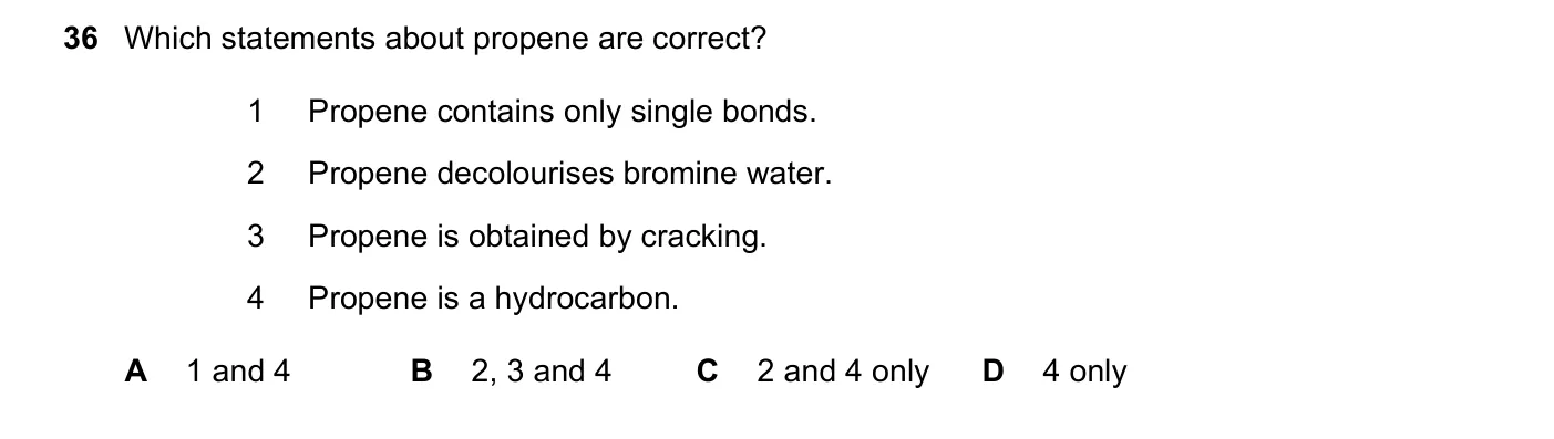 Question 36, March 2020, 0620 Paper 22