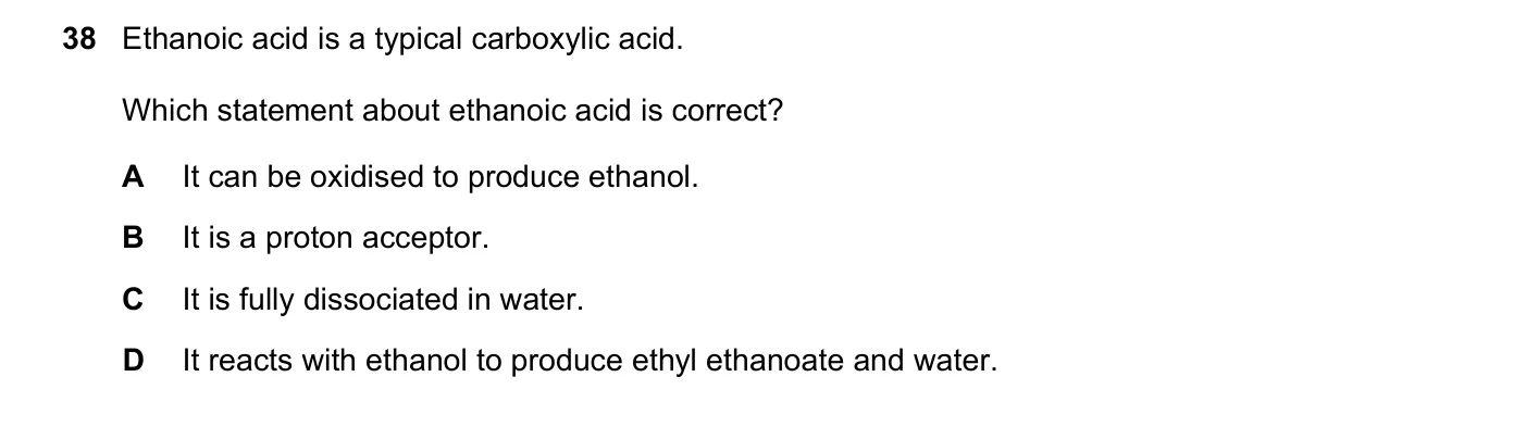 Question 38, March 2020, 0620 Paper 22