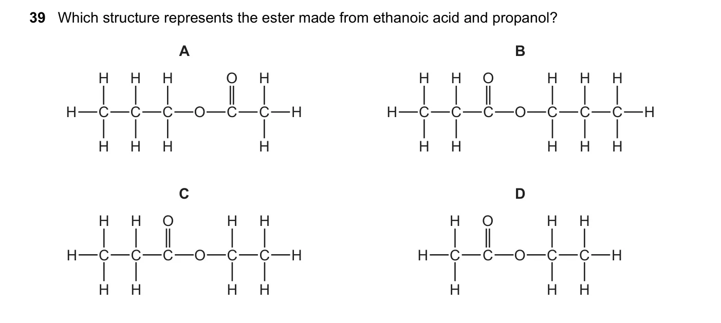 Question 39, March 2020, 0620 Paper 22