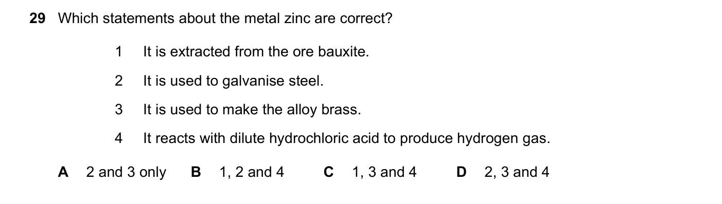 Question 29, November 2020, 0620 Paper 21