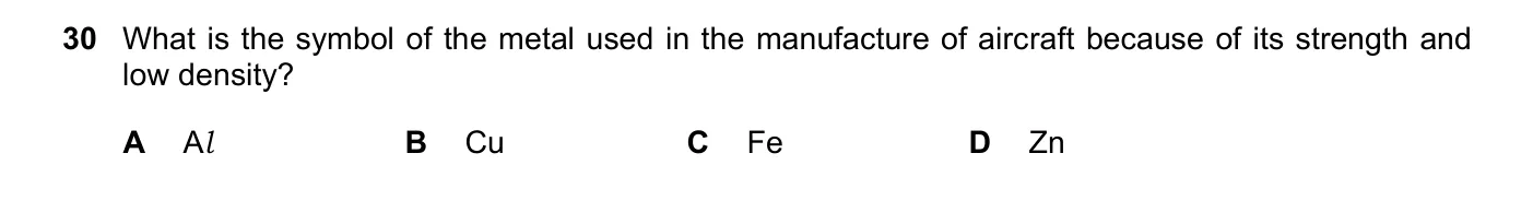 Question 30, November 2020, 0620 Paper 21