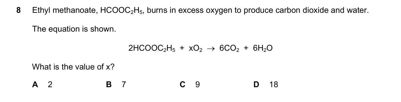 Question 8, November 2020, 0620 Paper 22