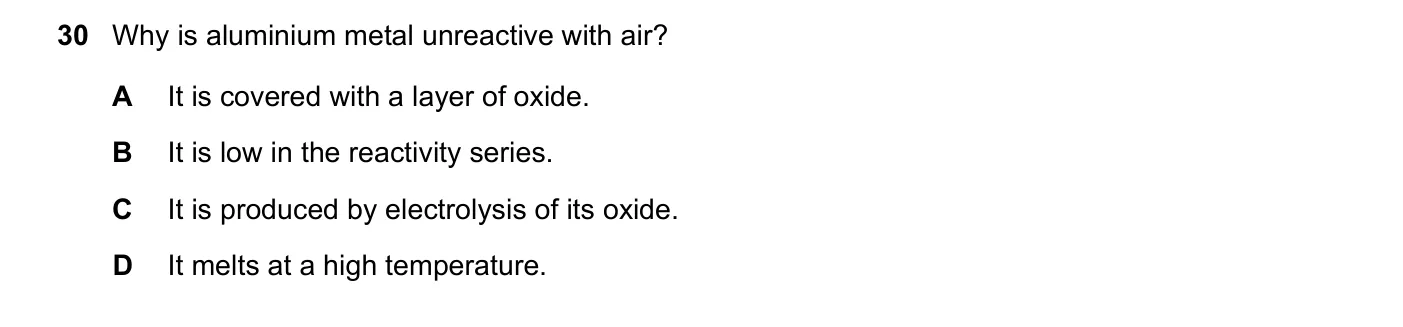 Question 30, November 2020, 0620 Paper 22