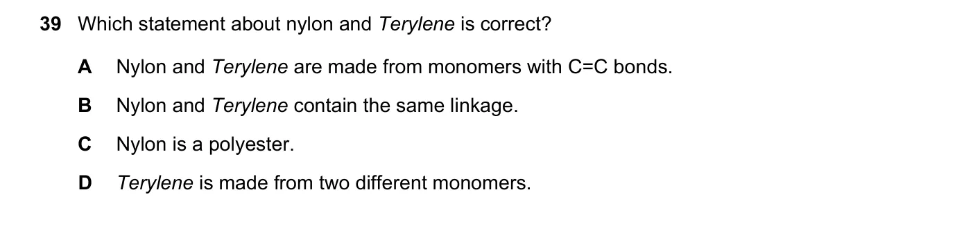 Question 39, November 2020, 0620 Paper 22