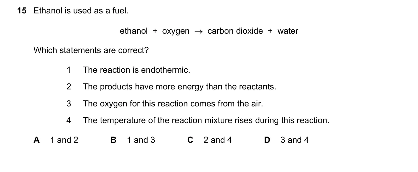 Question 15, November 2020, 0620 Paper 23