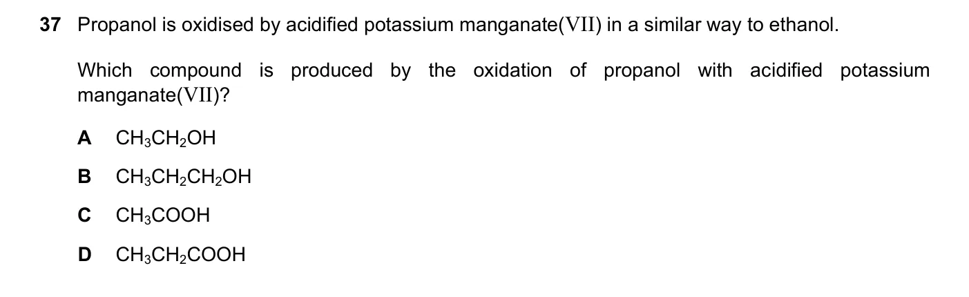 Question 37, November 2020, 0620 Paper 23