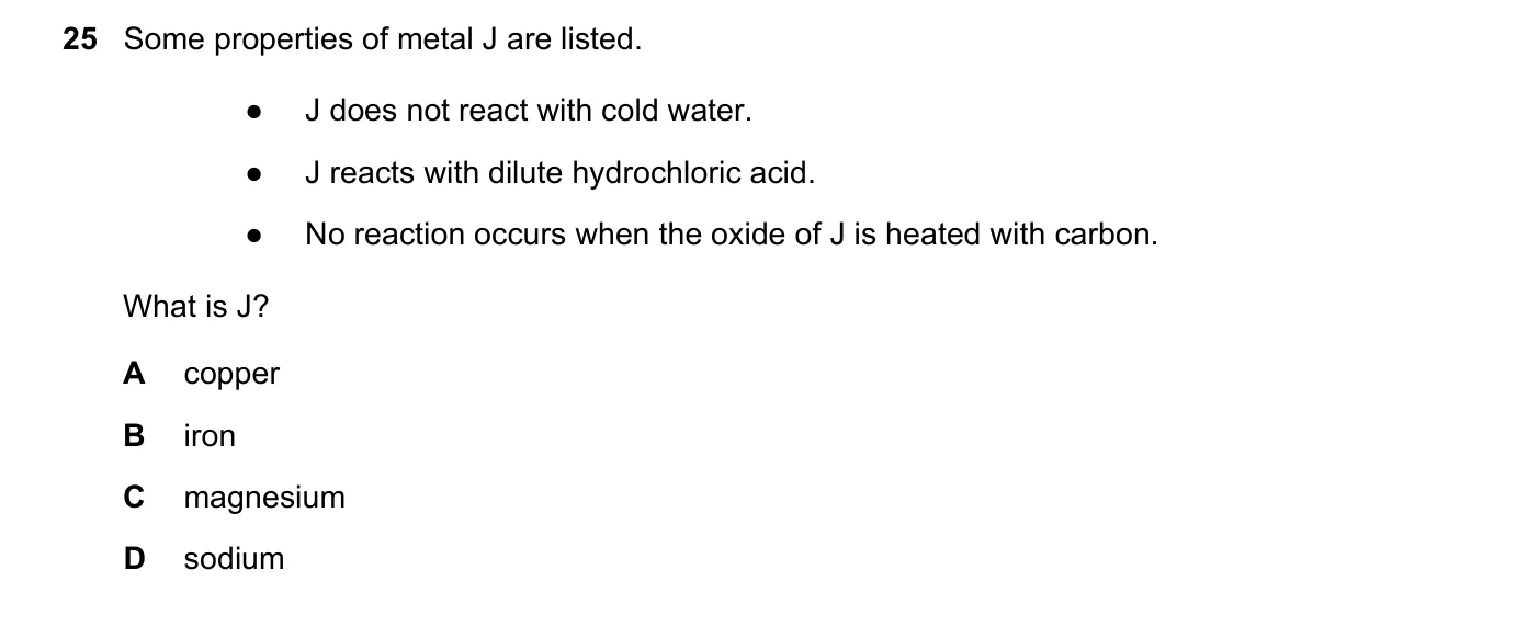 Question 25, June 2021, 0620 Paper 21