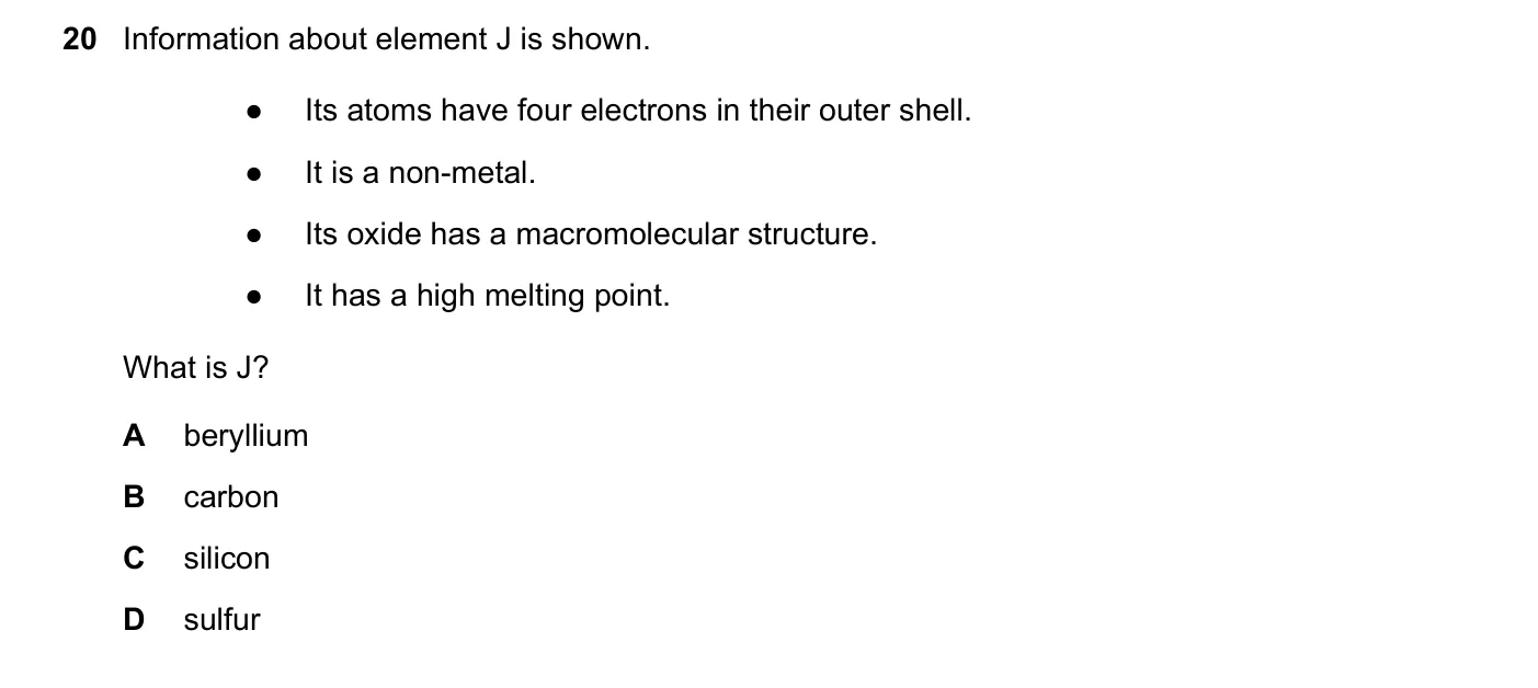 Question 20, June 2021, 0620 Paper 23