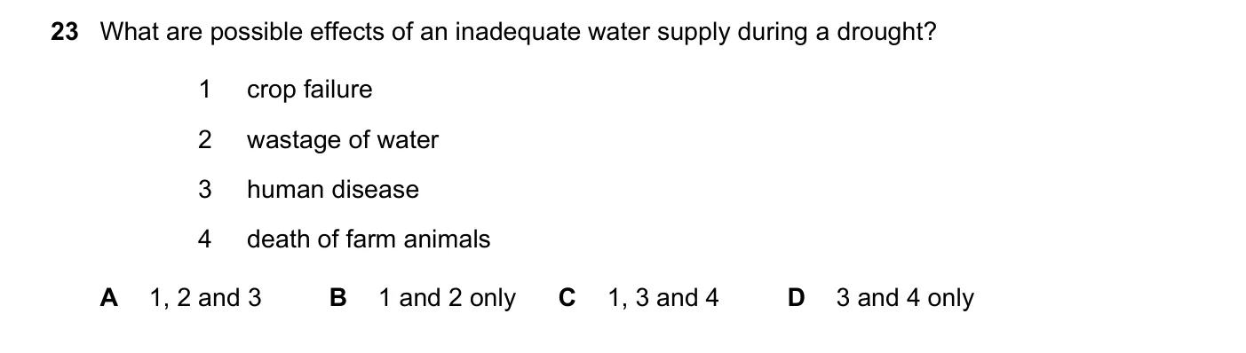 Question 23, June 2021, 0620 Paper 23