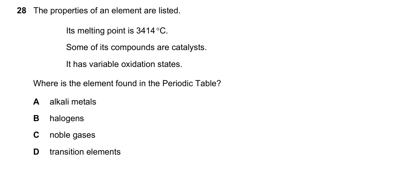 Question 28, March 2021, 0620 Paper 22