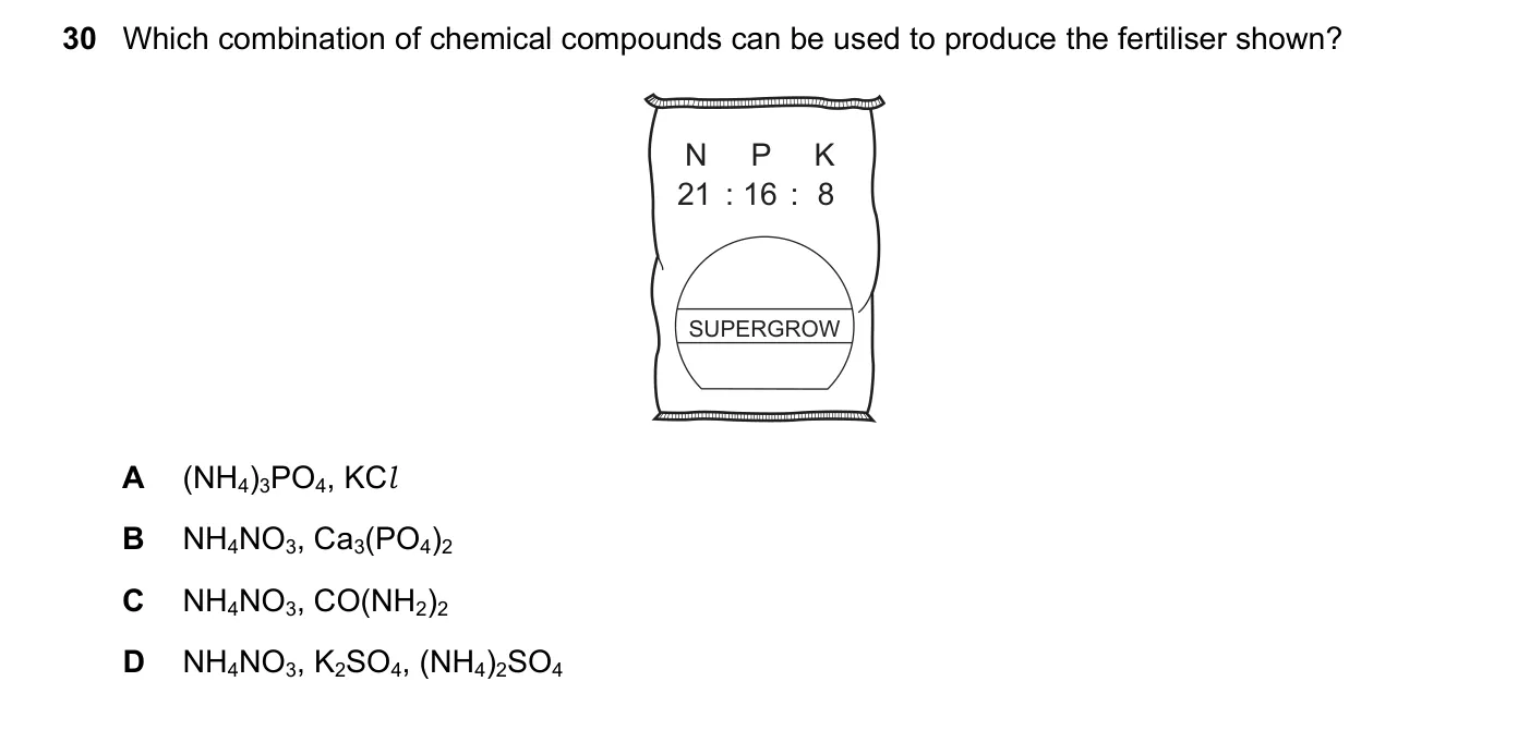 Question 30, March 2021, 0620 Paper 22