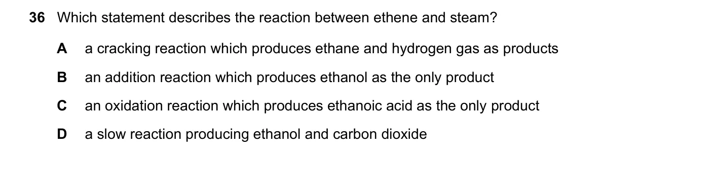 Question 36, March 2021, 0620 Paper 22