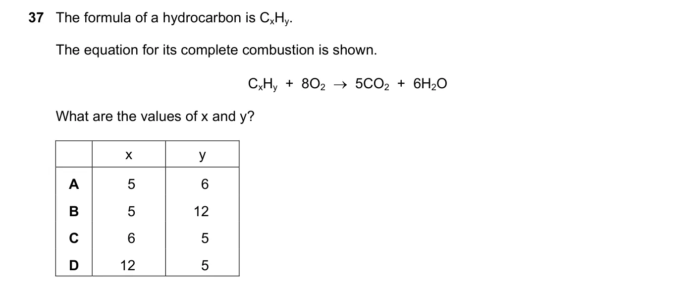 Question 37, March 2021, 0620 Paper 22