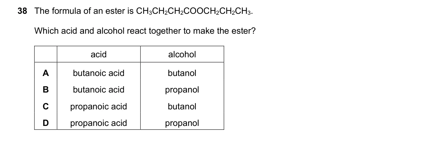 Question 38, March 2021, 0620 Paper 22