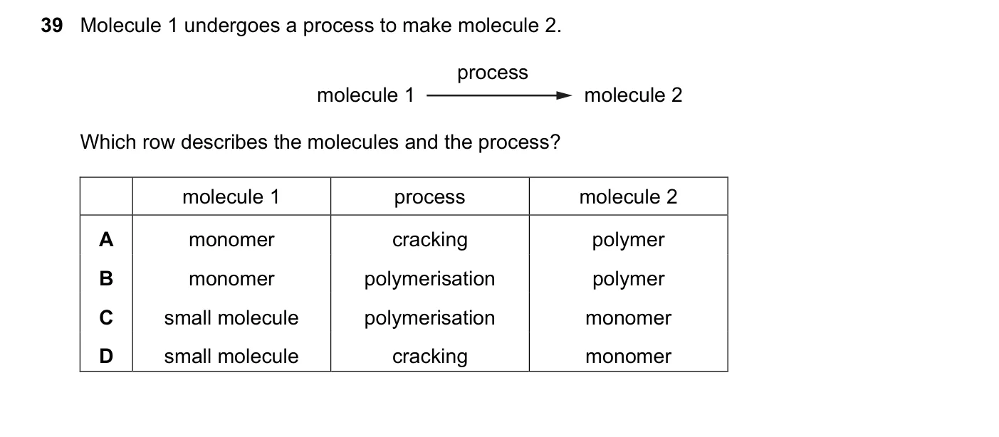 Question 39, March 2021, 0620 Paper 22