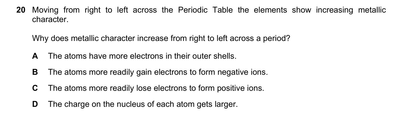 Question 20, November 2021, 0620 Paper 21