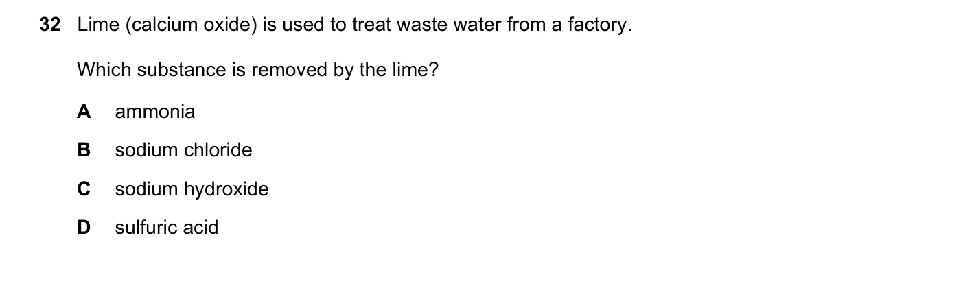 Question 32, November 2021, 0620 Paper 21