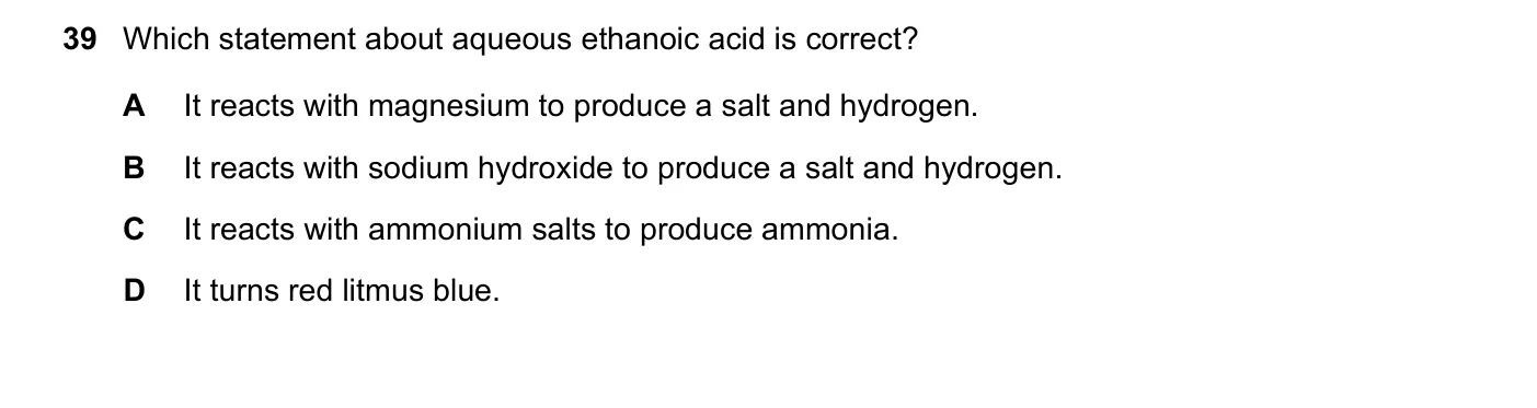 Question 39, November 2021, 0620 Paper 21