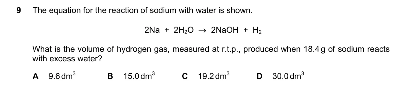 Question 9, November 2021, 0620 Paper 22
