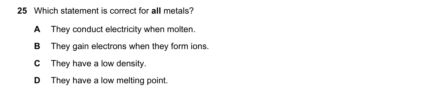 Question 25, November 2021, 0620 Paper 22