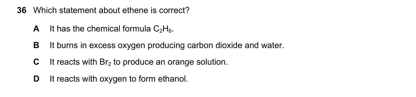 Question 36, November 2021, 0620 Paper 22