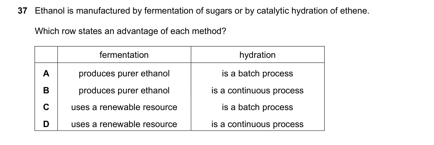Question 37, November 2021, 0620 Paper 22