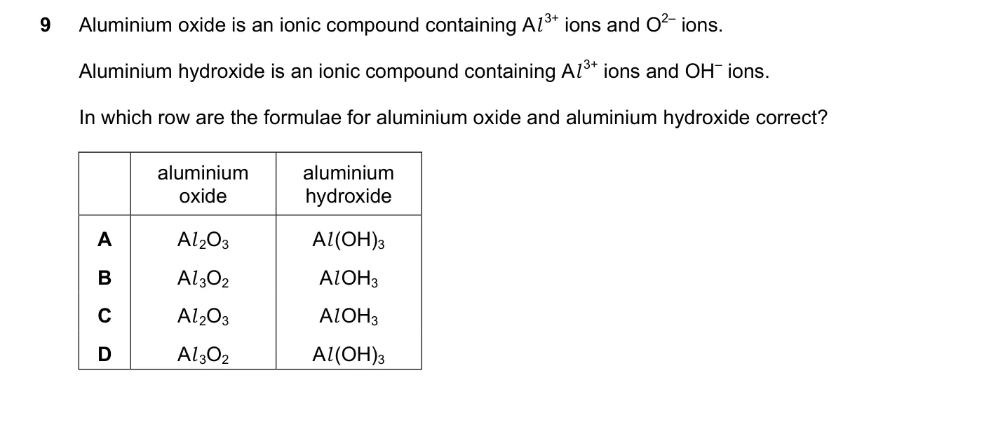 Question 9, November 2021, 0620 Paper 23