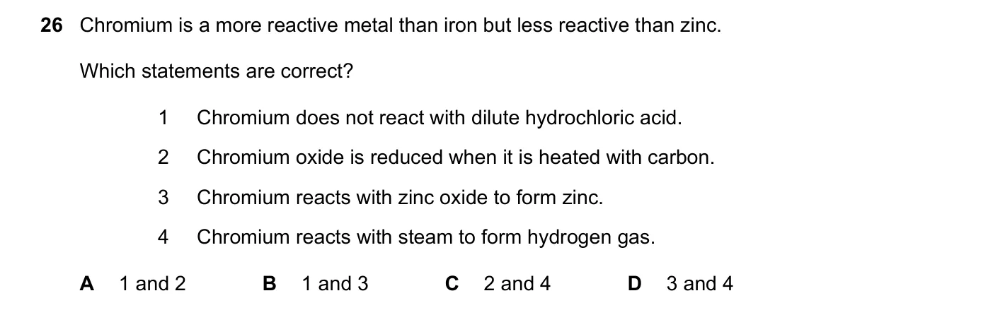 Question 26, November 2021, 0620 Paper 23