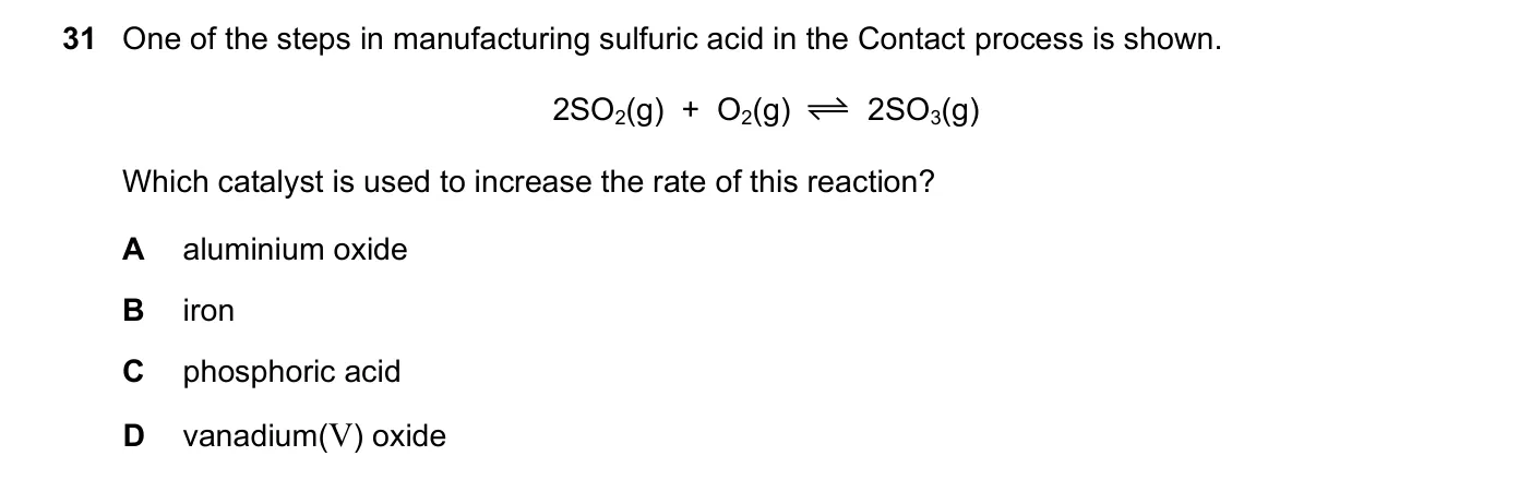 Question 31, November 2021, 0620 Paper 23