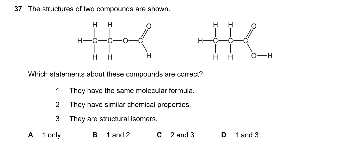Question 37, November 2021, 0620 Paper 23