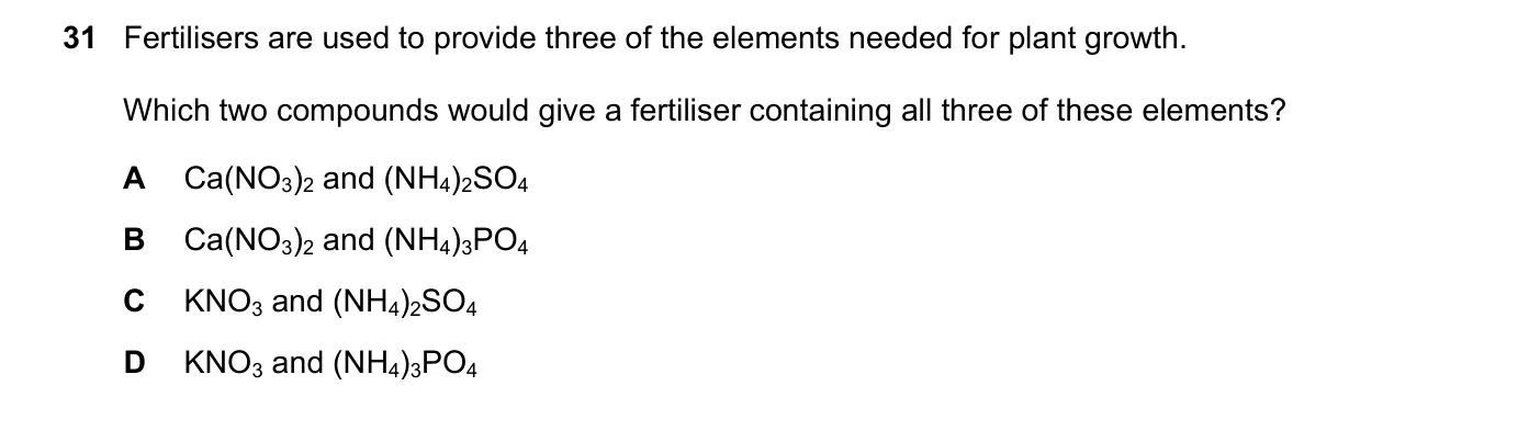 Question 31, June 2022, 0620 Paper 21