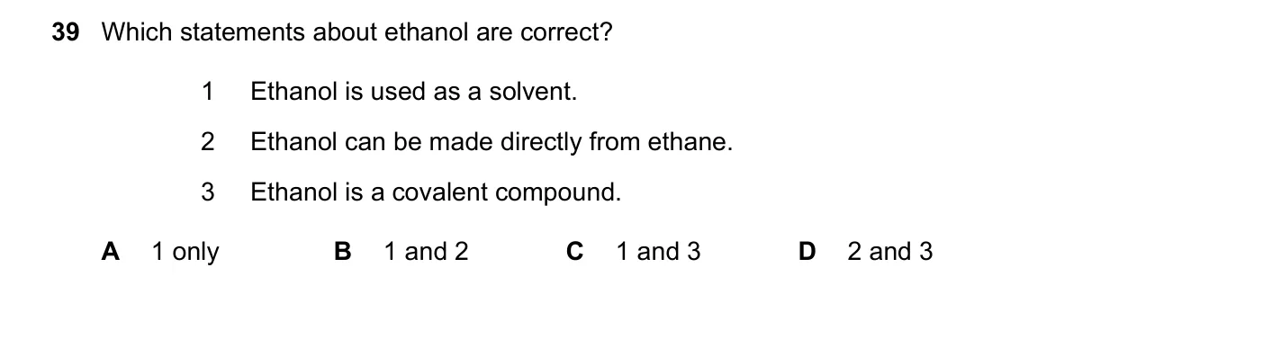 Question 39, March 2022, 0620 Paper 22
