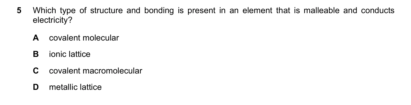 Question 5, November 2022, 0620 Paper 21