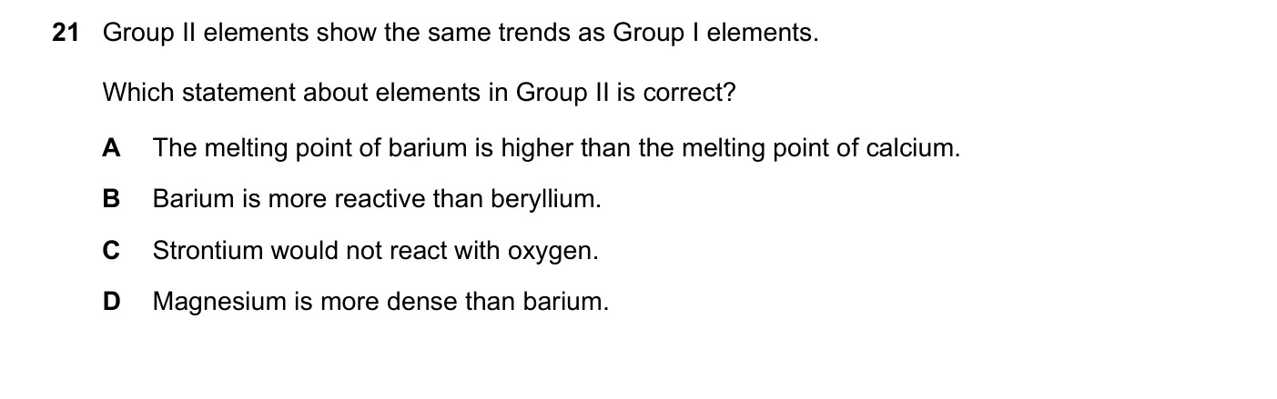 Question 21, November 2022, 0620 Paper 21
